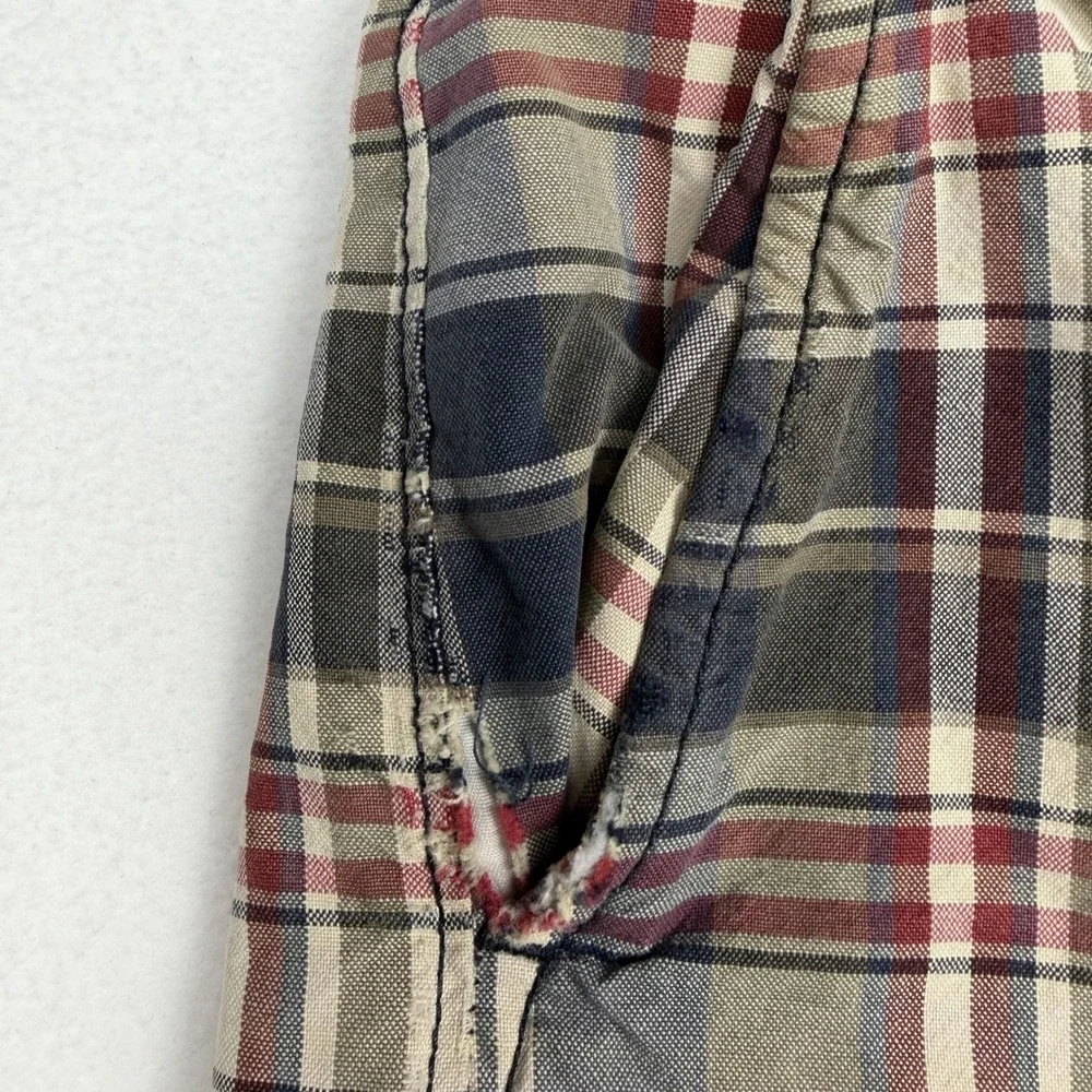 Eddie Bauer Mens Legend Wash Plaid Chino Shorts Multicolor Cotton Size 36